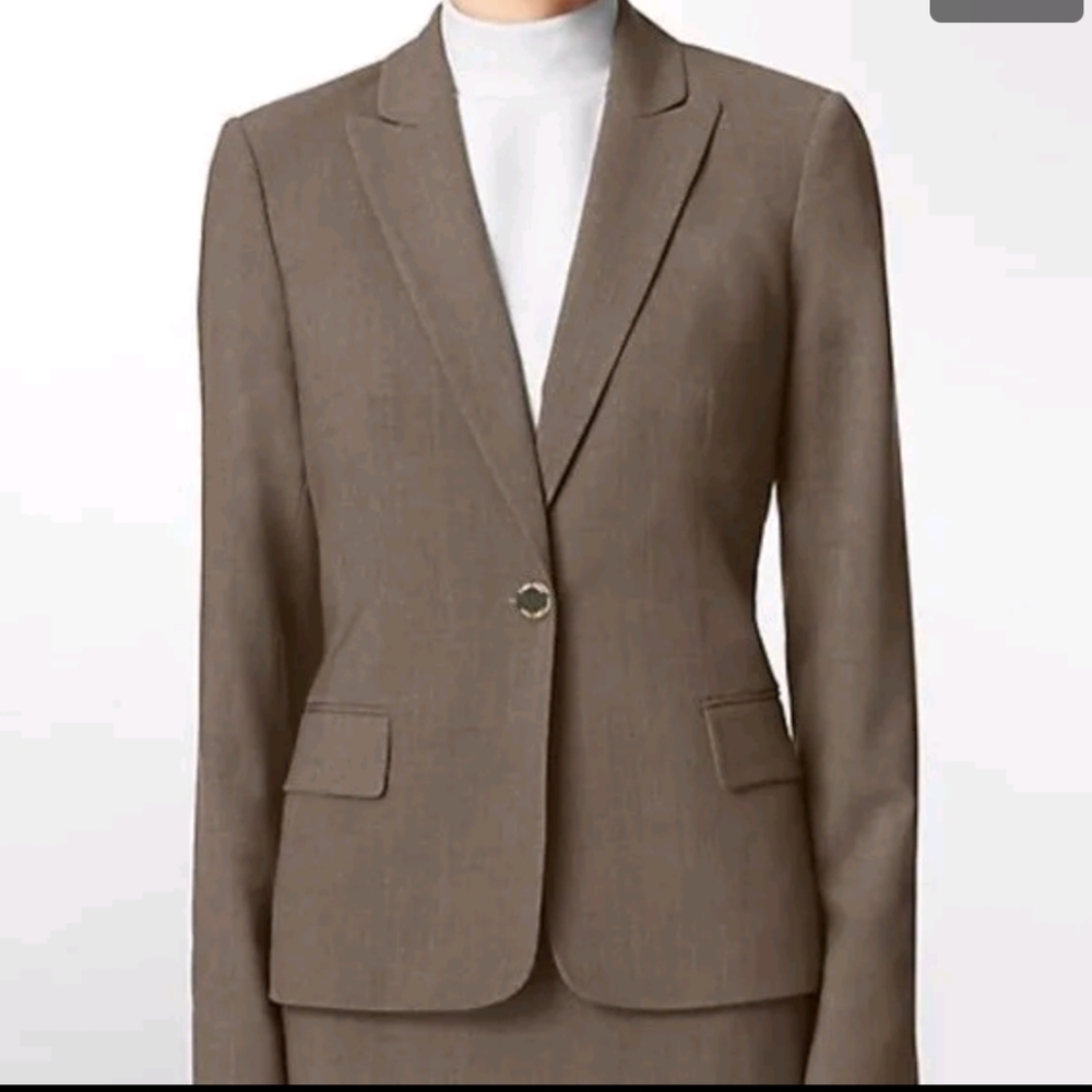 NWT Women Calvin Klein One Button Suit Jacket Blazer 12P